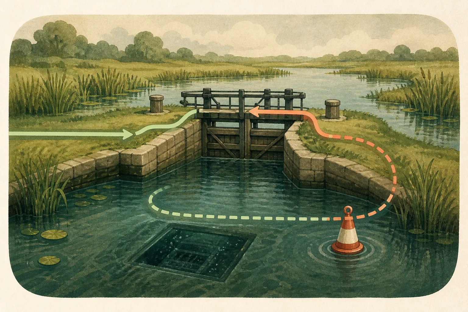 Illustrated set representing a liquidity trap and false breakout