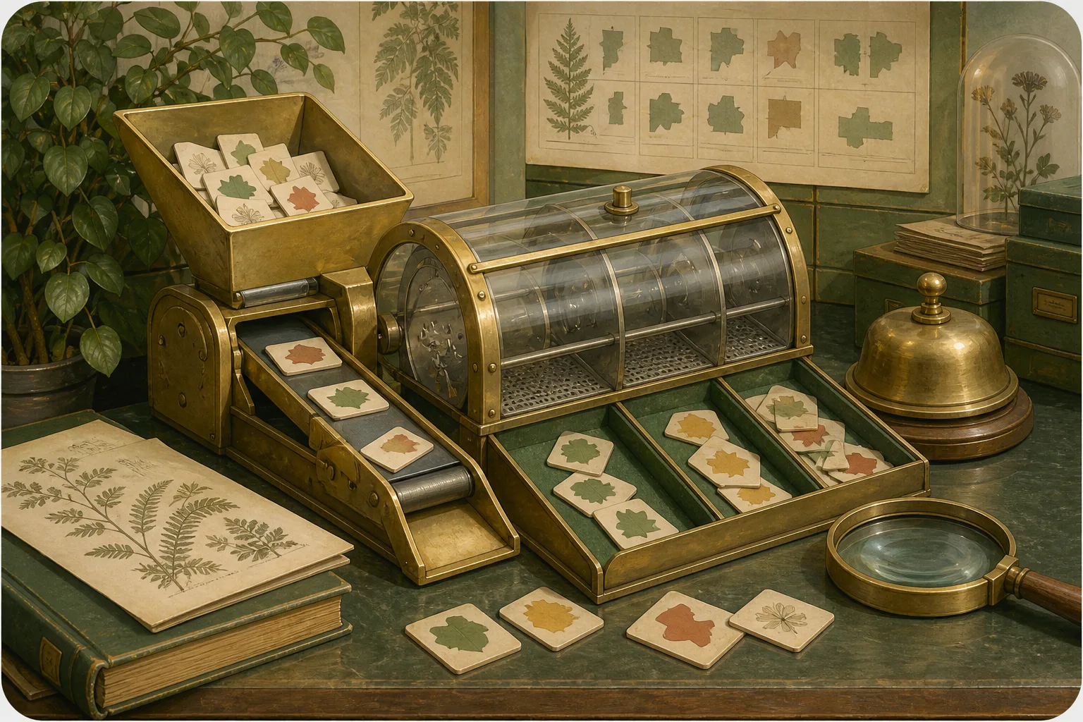 Illustrated set representing automated rules versus human judgment