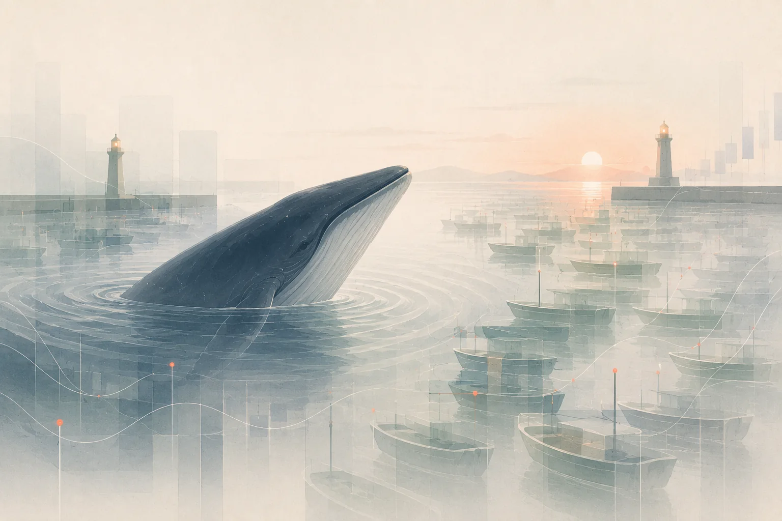 A large fish entering a multi-layered pool of orders creating price impact