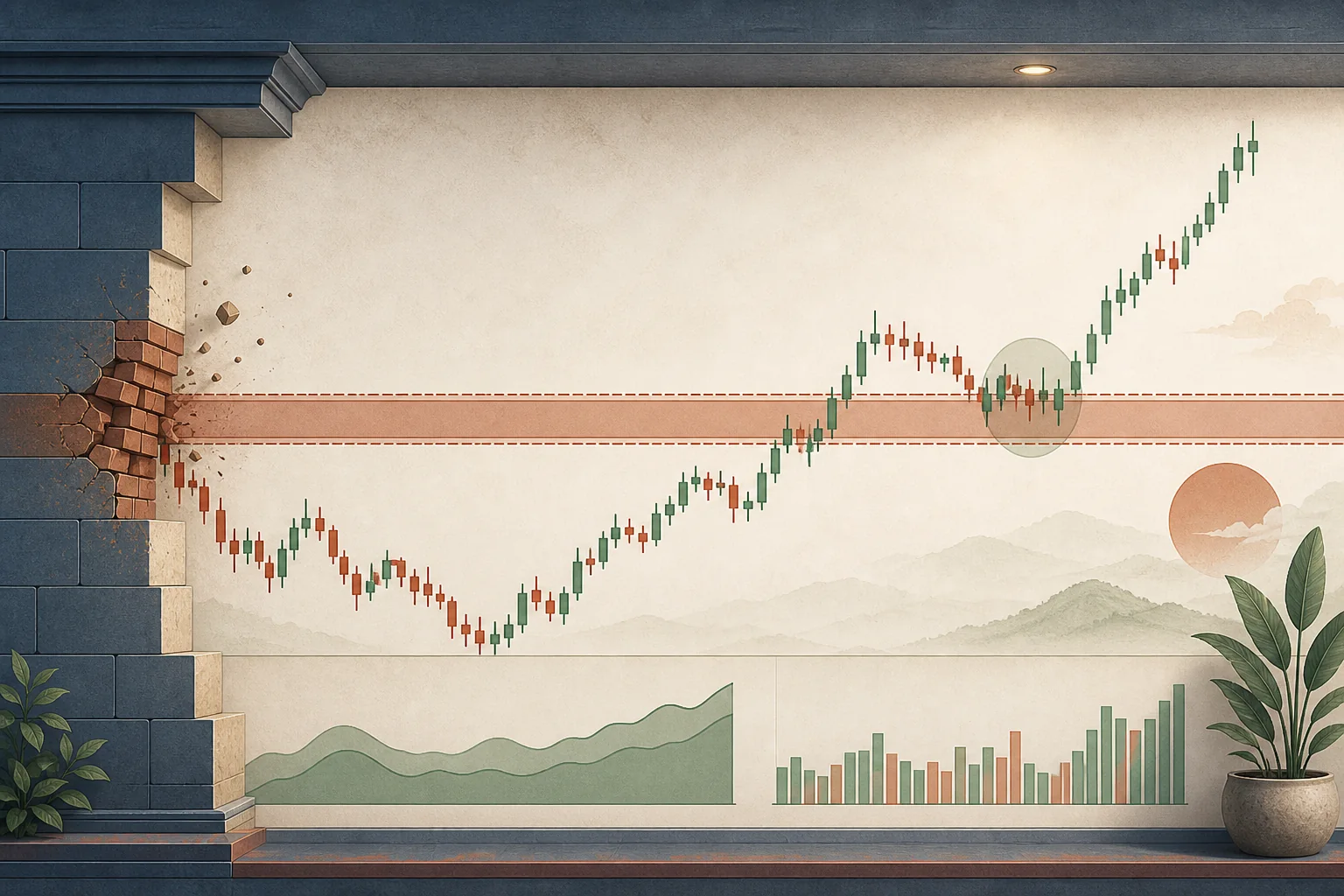 Price decelerating, piercing, and retesting a wide historical reaction zone
